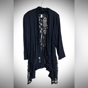 Maria Gabrielle Black Lace Cardigan